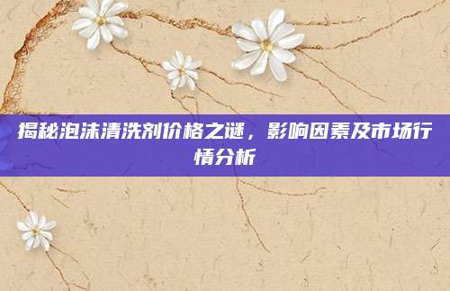 揭秘泡沫清洗剂价格之谜，影响因素及市场行情分析