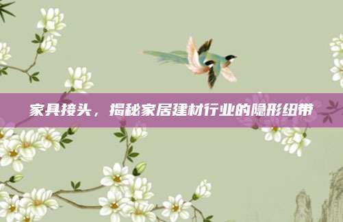 家具接头，揭秘家居建材行业的隐形纽带