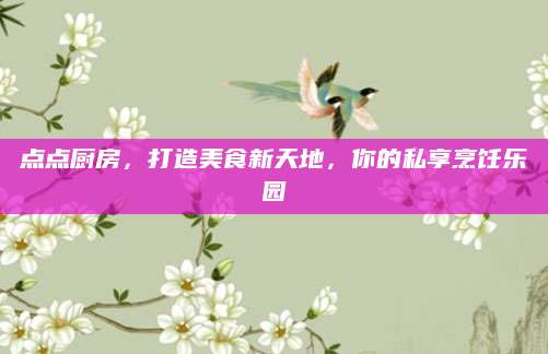 点点厨房，打造美食新天地，你的私享烹饪乐园