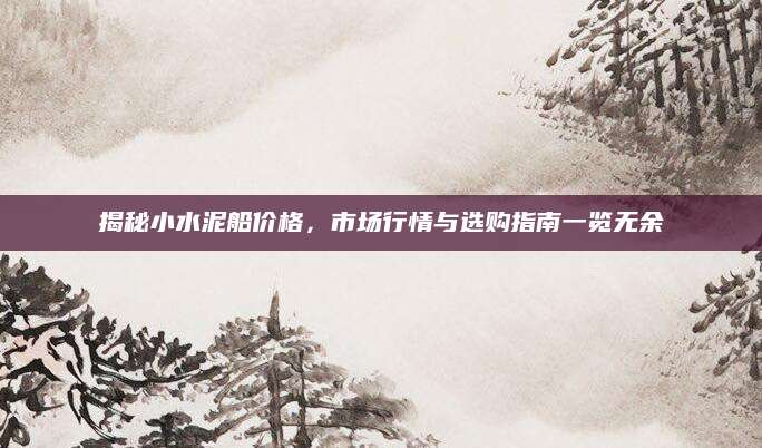 揭秘小水泥船价格，市场行情与选购指南一览无余