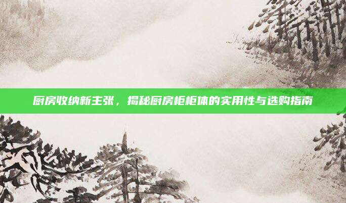 厨房收纳新主张，揭秘厨房柜柜体的实用性与选购指南