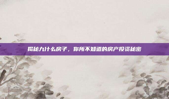 揭秘九什么房子，你所不知道的房产投资秘密