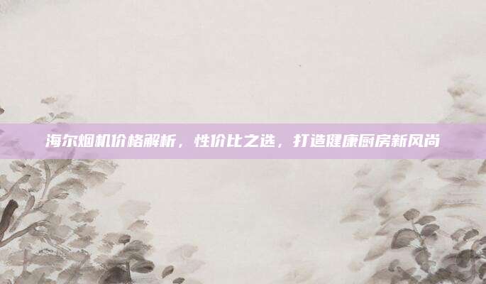 海尔烟机价格解析，性价比之选，打造健康厨房新风尚