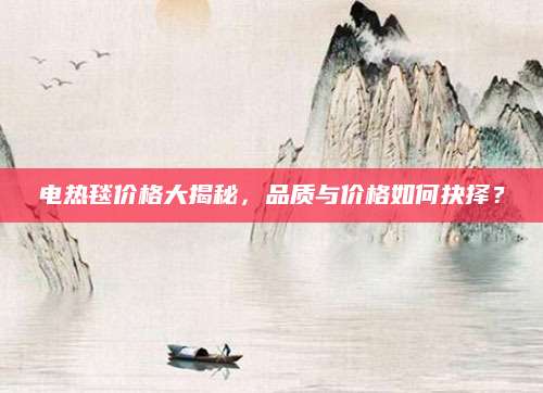 电热毯价格大揭秘，品质与价格如何抉择？