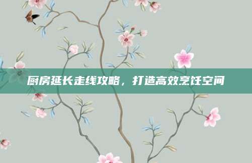 厨房延长走线攻略，打造高效烹饪空间