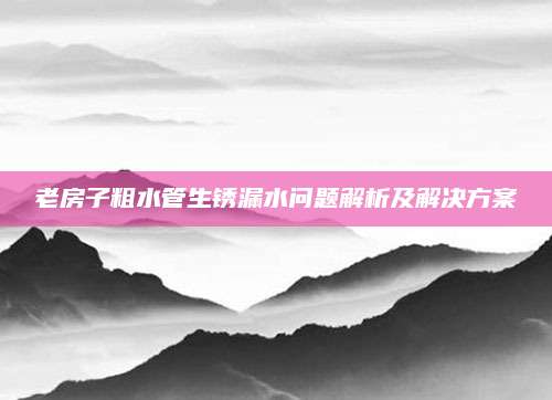 老房子粗水管生锈漏水问题解析及解决方案