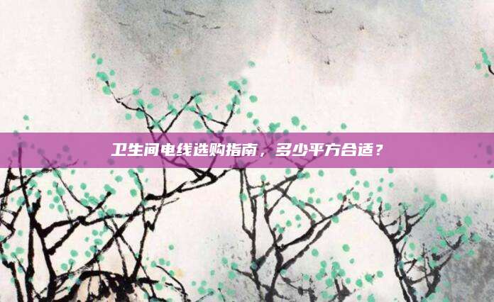 卫生间电线选购指南，多少平方合适？