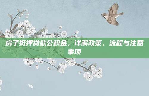房子抵押贷款公积金，详解政策、流程与注意事项