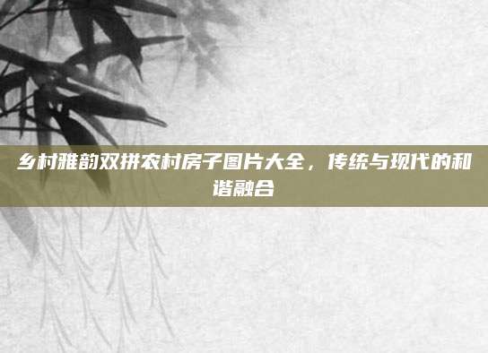 乡村雅韵双拼农村房子图片大全，传统与现代的和谐融合