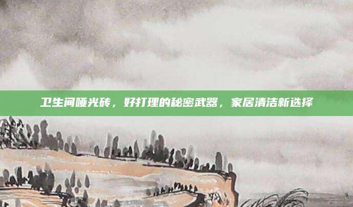 卫生间哑光砖，好打理的秘密武器，家居清洁新选择