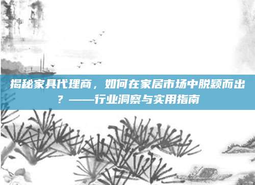 揭秘家具代理商，如何在家居市场中脱颖而出？——行业洞察与实用指南
