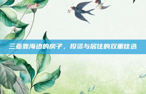 三亚靠海边的房子，投资与居住的双重佳选