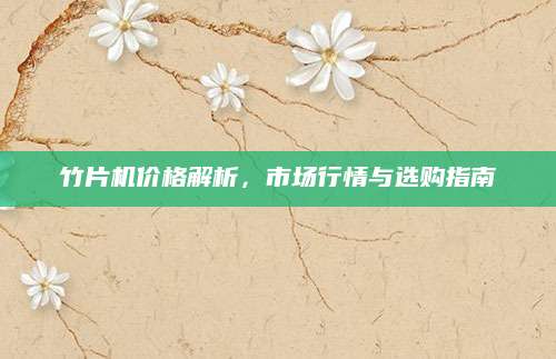 竹片机价格解析，市场行情与选购指南