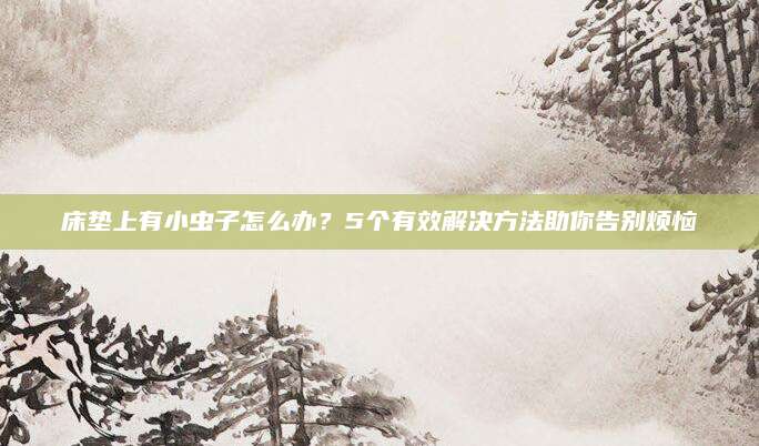 床垫上有小虫子怎么办？5个有效解决方法助你告别烦恼