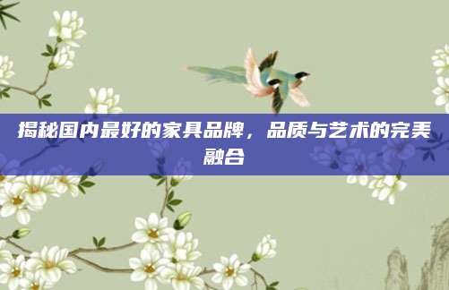 揭秘国内最好的家具品牌，品质与艺术的完美融合
