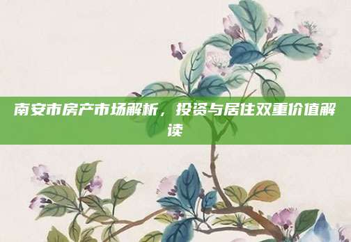 南安市房产市场解析，投资与居住双重价值解读