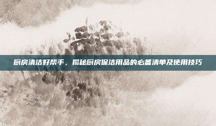 厨房清洁好帮手，揭秘厨房保洁用品的必备清单及使用技巧