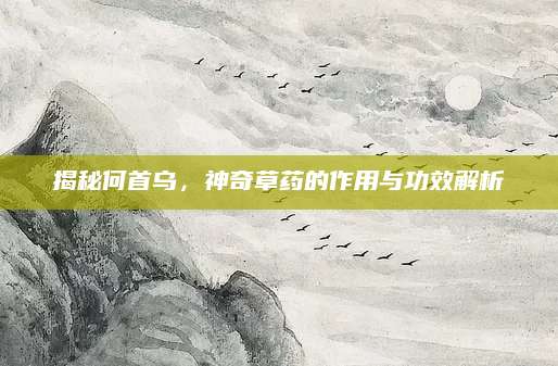 揭秘何首乌，神奇草药的作用与功效解析