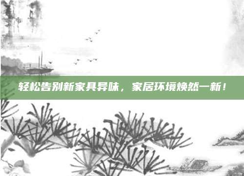 轻松告别新家具异味，家居环境焕然一新！