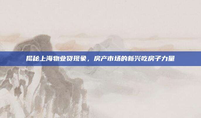 揭秘上海物业贷现象，房产市场的新兴吃房子力量