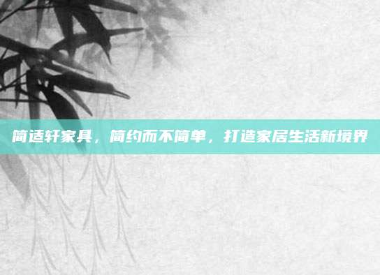 简适轩家具，简约而不简单，打造家居生活新境界