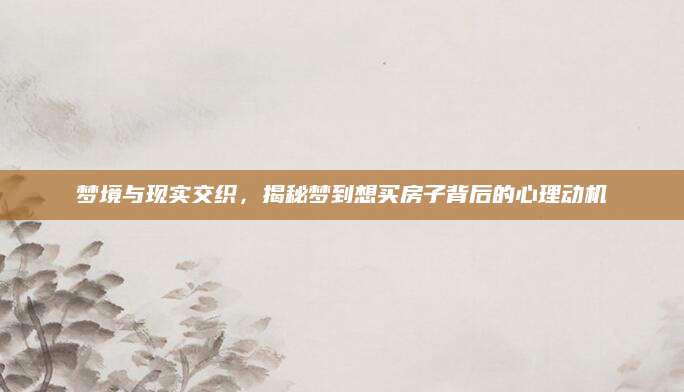 梦境与现实交织，揭秘梦到想买房子背后的心理动机
