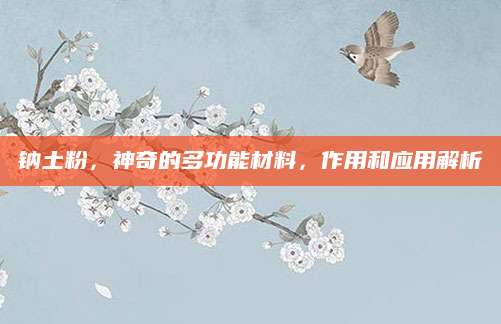 钠土粉，神奇的多功能材料，作用和应用解析